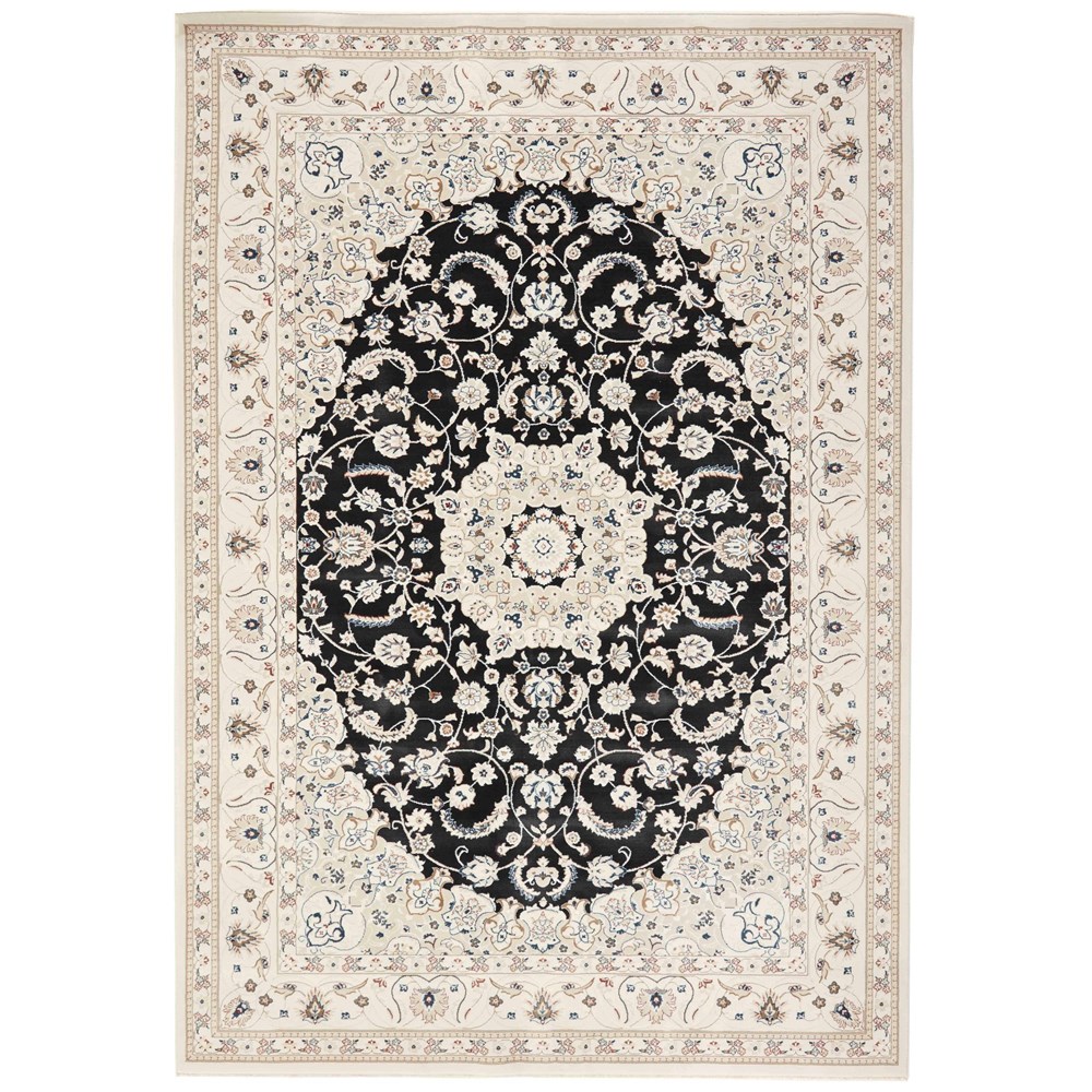 Nain Traditional Medallion EEZFY42P NAI12 Rug in Cream Black